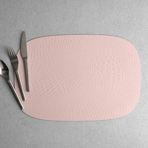 Podkładka na stół KARIM RASHID jasny róż Candyfloss z recyklingowanej skóry 45x30,6 cm AIDA DENMARK.jpg