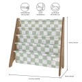 3 Sprouts Stojak na Książki Recycled Checkerboard Green