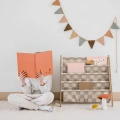 3 Sprouts Stojak na Książki Recycled Checkerboard Green