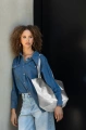 Torba SHOPPER M, silver crackle
