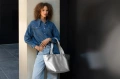Torba SHOPPER M, silver crackle