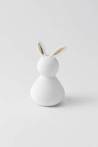 Dekoracja BUNNY, złote uszy, 13 cm