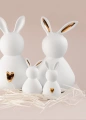Dekoracja BUNNY, złote uszy, 13 cm
