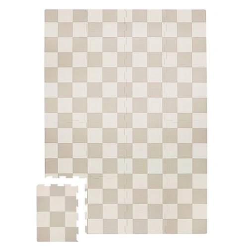 3 Sprouts Mata Piankowa EVA Checkerboard Beige - Puzzle Podłogowe